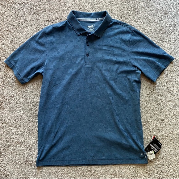 puma blue camo golf shirt